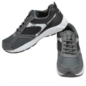 Men's Grey Colour Synthetic Mesh Sneakers