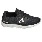 Men's Black & White Colour Synthetic Mesh Sneakers