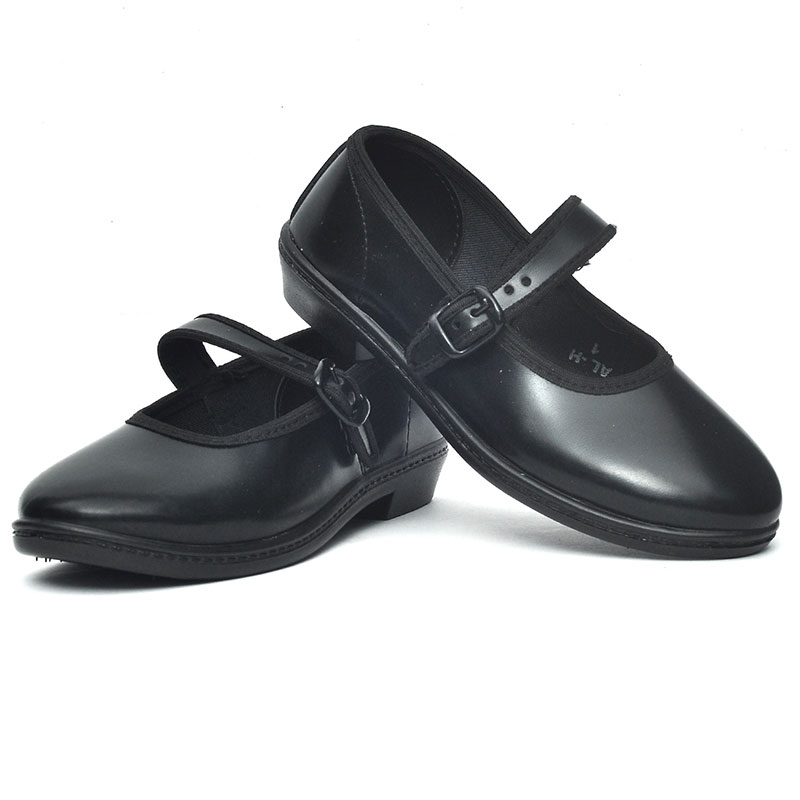 Girls black sales school boots