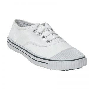 Kid's White Colour Canvas Sports Shoe