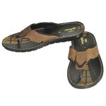 Men's Black & Brown Colour PU Flip Flops