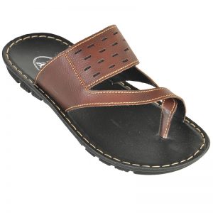 Men's Black & Brown Colour PU Sandals