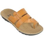 Men's Tan & Yellow Colour PU Sandals