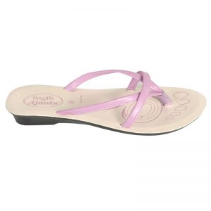 Women's Pink & White Colour PU Sandals