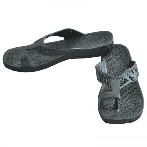 Women's Black Colour Synthetic Sandals