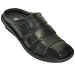 Men's Black Colour Leather Sandals