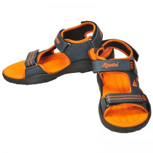 Men's Orange & Grey Colour Mesh Sandals