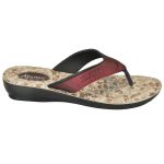 Women's Maroon & Black Colour Synthetic Sandals