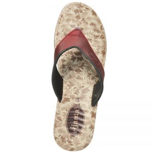 Women's Maroon & Black Colour Synthetic Sandals