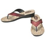 Women's Maroon & Black Colour Synthetic Sandals