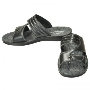 Men's Black Colour Synthetic Sandals
