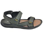 Men's Green & Beige Colour Synthetic Leather Sandals