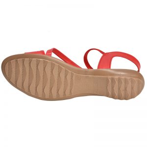 Women's Red & Beige Colour Synthetic Leather Sandals