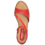 Women's Red & Beige Colour Synthetic Leather Sandals