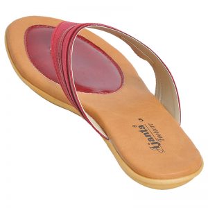 Women's Red Colour Synthetic Leather Sandals