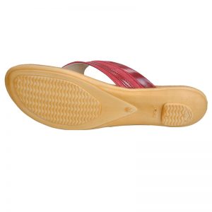 Women's Red Colour Synthetic Leather Sandals