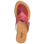 Women's Red Colour Synthetic Leather Sandals