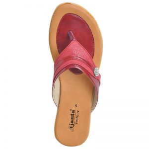 Women's Red Colour Synthetic Leather Sandals