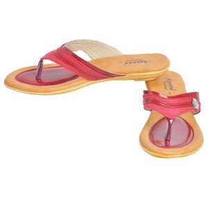 Women's Red Colour Synthetic Leather Sandals
