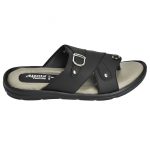 Men's Black Colour Synthetic Leather Sandals