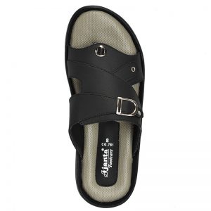 Men's Black Colour Synthetic Leather Sandals