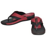Women's Black & Red Color Synthetic Leather Flip Flops