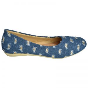 Women's Navy Blue Colour Synthetic Leather Ballerines