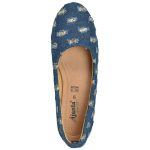 Women's Navy Blue Colour Synthetic Leather Ballerines