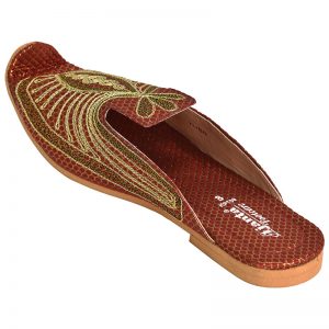 Men's Maroon Colour Synthetic Leather Sherwani Jutti Shoes