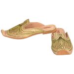 Men's Beige Colour Synthetic Leather Sherwani Jutti Shoes