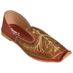 Men's Maroon Colour Synthetic Leather Sherwani Jutti Shoes