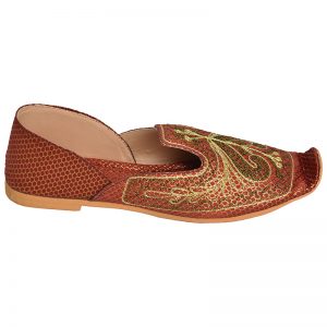 Men's Maroon Colour Synthetic Leather Sherwani Jutti Shoes