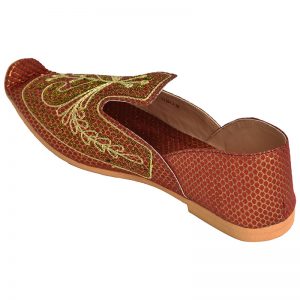 Men's Maroon Colour Synthetic Leather Sherwani Jutti Shoes