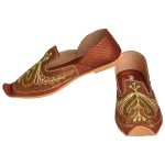 Men's Maroon Colour Synthetic Leather Sherwani Jutti Shoes