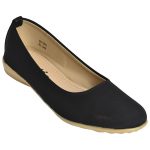 Women's Black Colour Synthetic Leather Ballerines