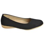 Women's Black Colour Synthetic Leather Ballerines