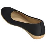 Women's Black Colour Synthetic Leather Ballerines