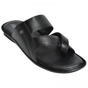 Men's Black Colour Synthetic Leather Sandals