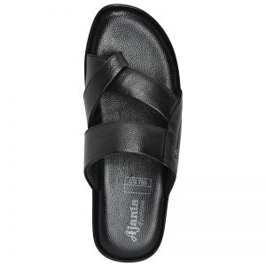 Men's Black Colour Synthetic Leather Sandals