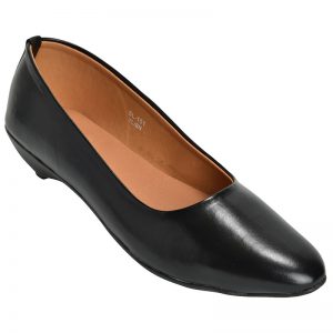 Women's Black Colour Synthetic Leather Ballerines