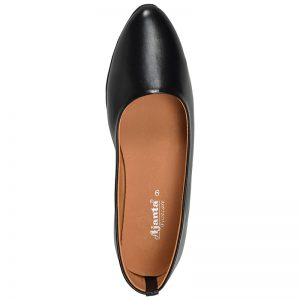 Women's Black Colour Synthetic Leather Ballerines