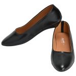 Women's Black Colour Synthetic Leather Ballerines