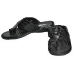 Men's Black Colour Synthetic Leather Sandals