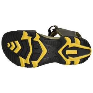 Men's Green & Yellow Colour Synthetic Leather Sandals