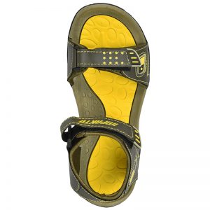 Men's Green & Yellow Colour Synthetic Leather Sandals