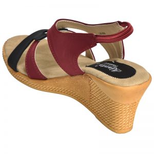 Women's Red & Beige Colour Synthetic Leather Sandals