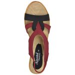 Women's Red & Beige Colour Synthetic Leather Sandals