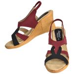 Women's Red & Beige Colour Synthetic Leather Sandals