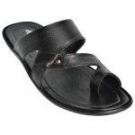 Men's Black Colour Synthetic Leather Sandals