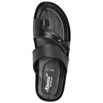 Men's Black Colour Synthetic Leather Sandals